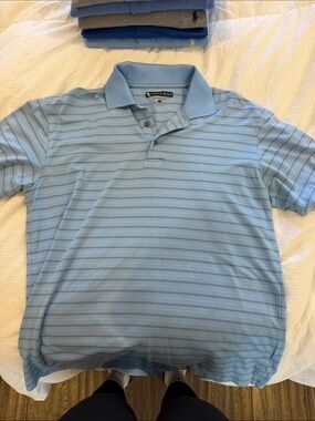 Tommy Bahama Sky Blue Striped Polo